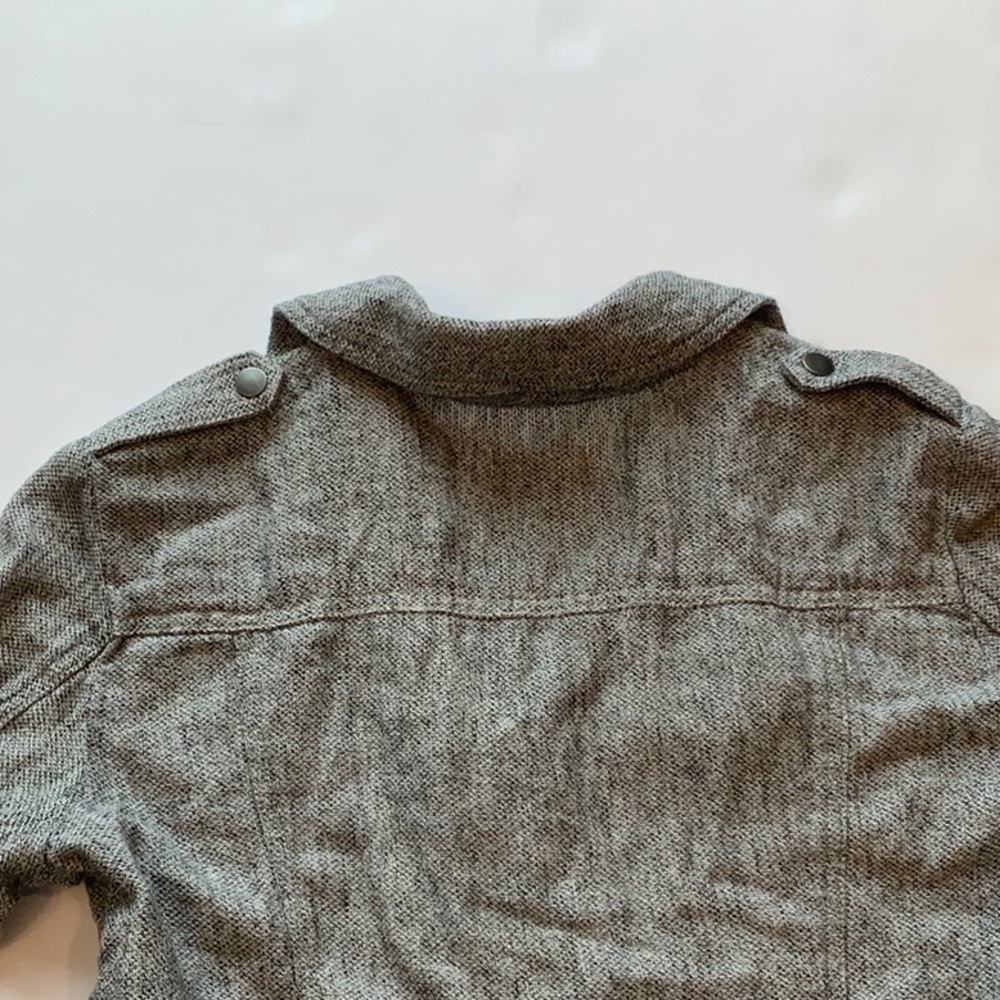 Loft Outlet Linen Blend Moto Jacket Light Gray/ Charcoal Marl Size Small - Picture 8 of 14